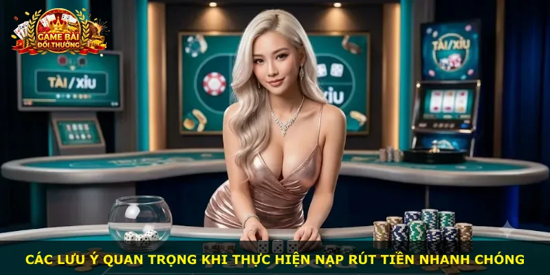 Các lưu ý quan trọng khi thực hiện nạp rút tiền nhanh chóng