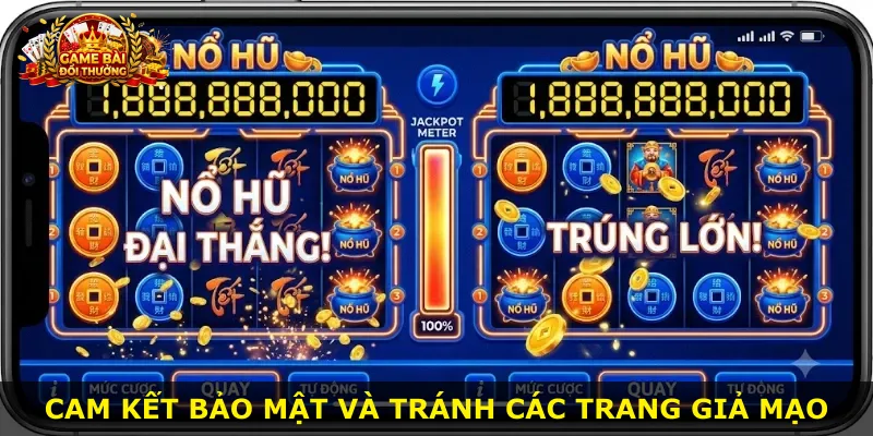 Cam kết bảo mật và tránh các trang giả mạo