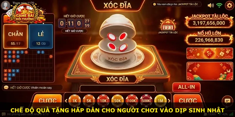 Chế độ quà tặng hấp dẫn cho người chơi vào dịp sinh nhật