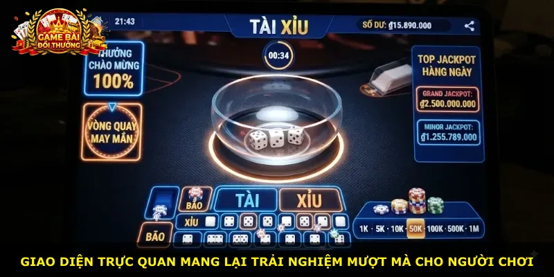 Giao diện trực quan mang lại trải nghiệm mượt mà cho người chơi