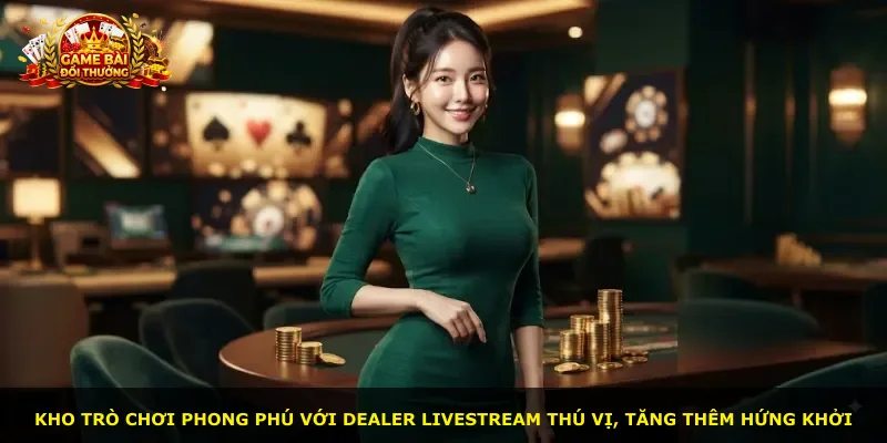 Kho trò chơi phong phú với dealer livestream thú vị, tăng thêm hứng khởi