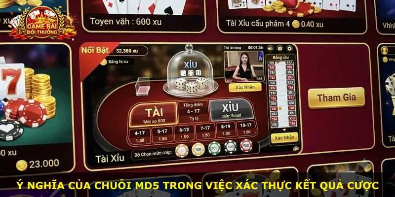 Ý nghĩa của chuỗi MD5 trong việc xác thực kết quả cược